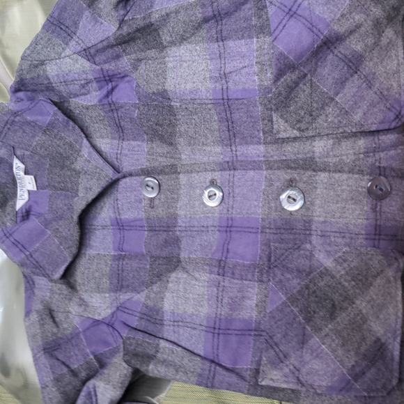 Pendleton Purple Gray Wool Blazer button jacket cropped xs - Picture 9 of 9